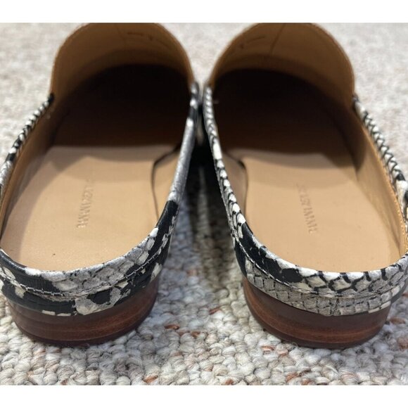 Banana Republic Faux Snakeskin Mule Shoe Slip-On Black White Gray Size 8 - Picture 5 of 8